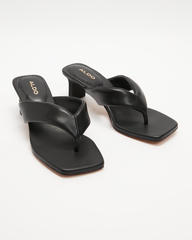 Aldo Fashion Black Auday Thong Heels