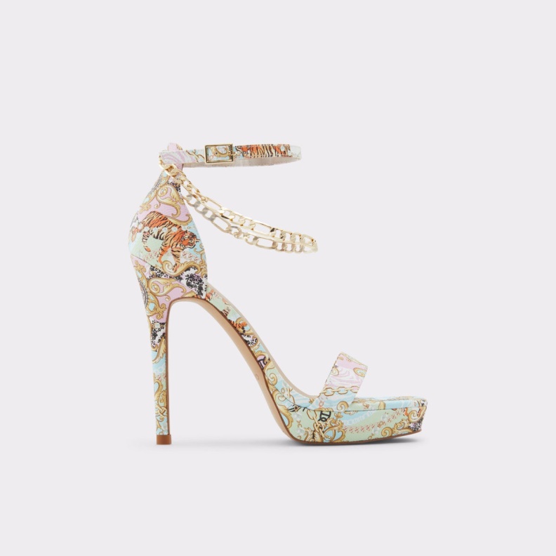 Aldo Fashion Scarlettchain Heeled Sandals Pastel Multi