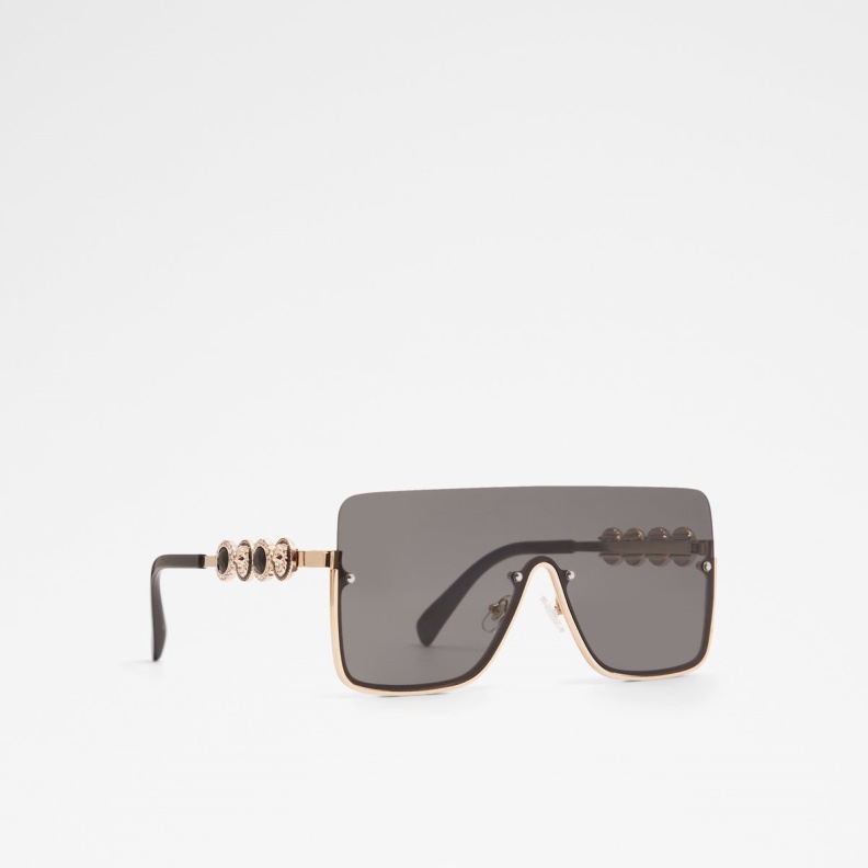 Black-Gold Multi Fashion Aldo Adigodda Shield Sunglasses