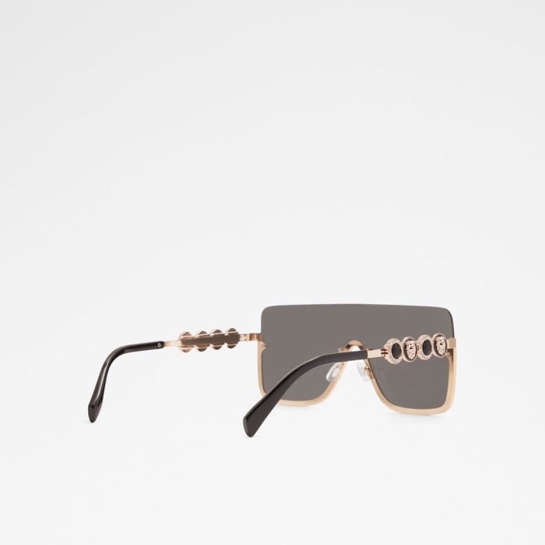 Black-Gold Multi Fashion Aldo Adigodda Shield Sunglasses