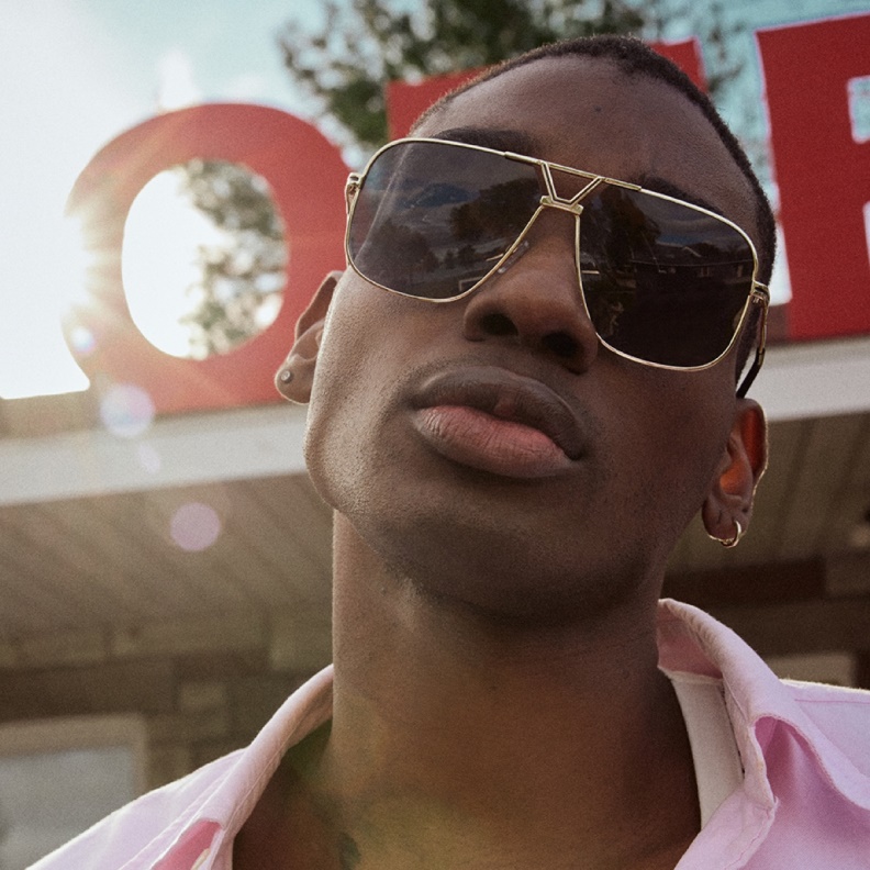 Aldo Fashion Black-Gold Multi Adrerarid Aviator Sunglasses