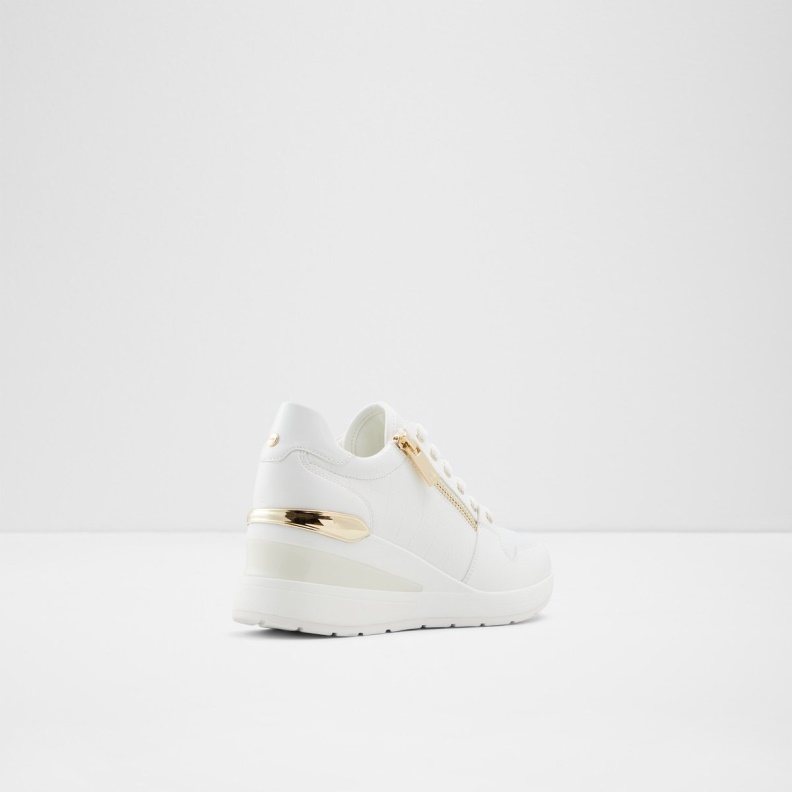 White Synthetic Croco Fashion Aldo Adwiwia Sneaker Wedge Heel