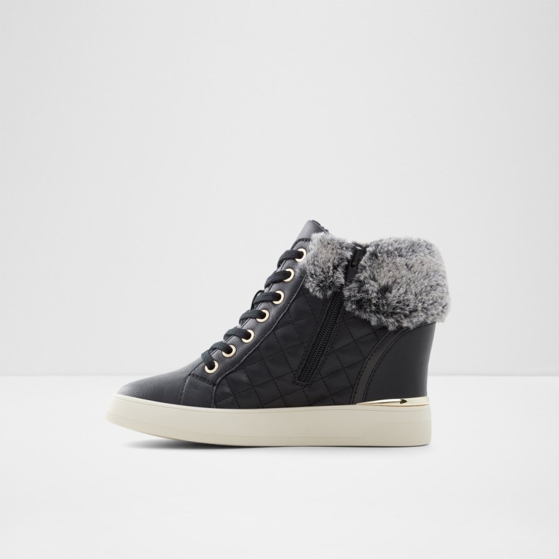 Black Synthetic Faux Fur Ailanna Sneaker Wedge Heel Aldo Fashion