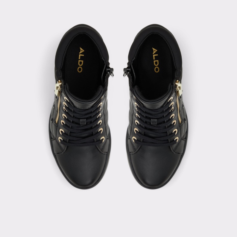 New Arrival Ailannah High Top Sneaker Wedge Heel Black Aldo Fashion