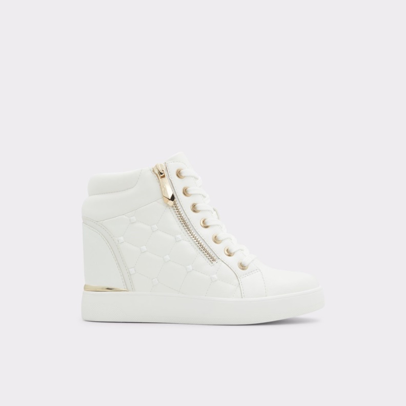 New Arrival Ailannah High Top Sneaker Wedge Heel Aldo Fashion White
