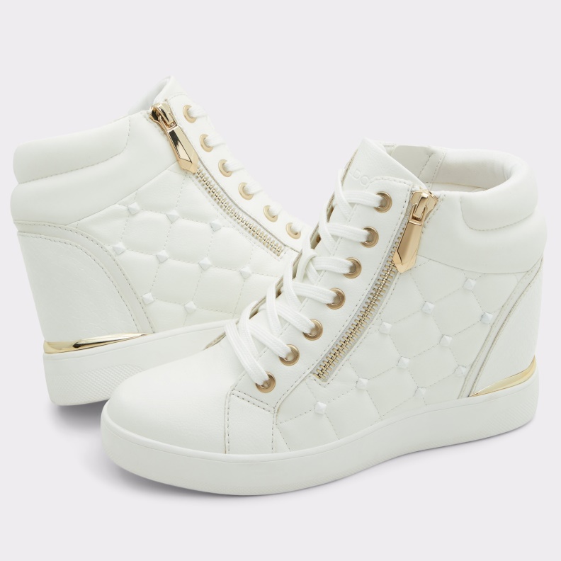 New Arrival Ailannah High Top Sneaker Wedge Heel Aldo Fashion White
