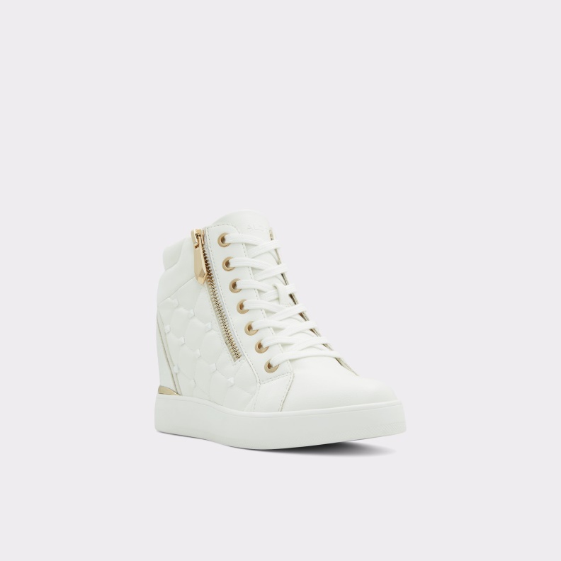 New Arrival Ailannah High Top Sneaker Wedge Heel Aldo Fashion White