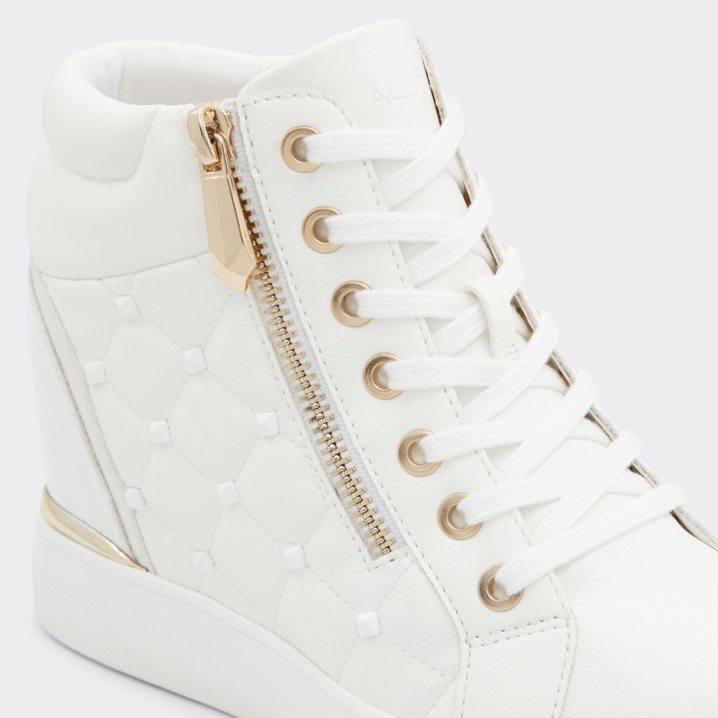 New Arrival Ailannah High Top Sneaker Wedge Heel Aldo Fashion White