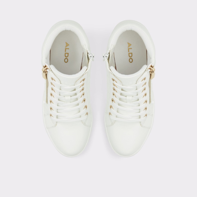 New Arrival Ailannah High Top Sneaker Wedge Heel Aldo Fashion White