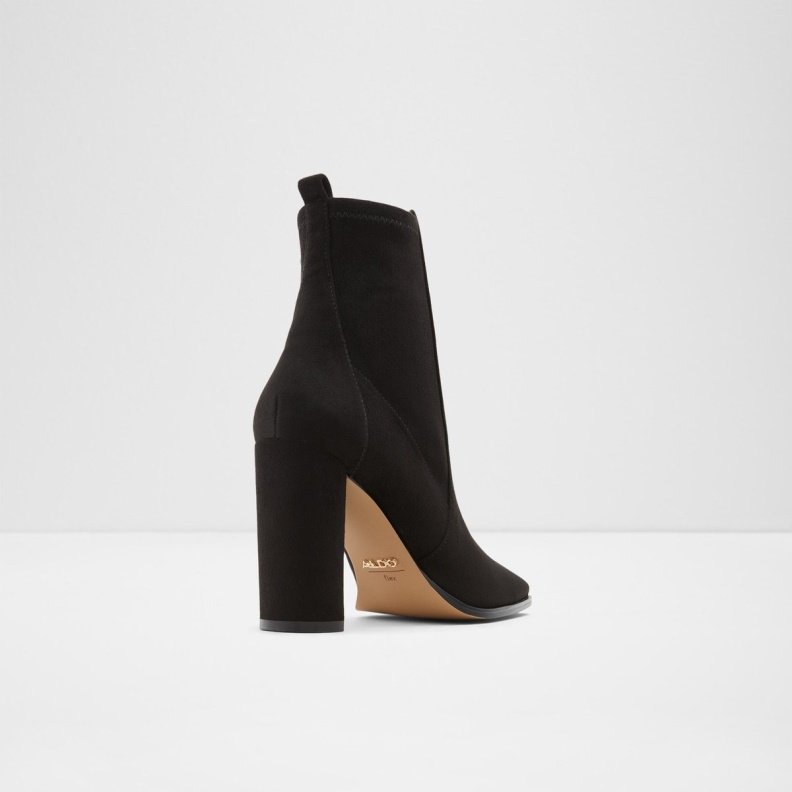 Black Textile Microfibre Aldo Fashion Aurla Ankle Boot Block Heel