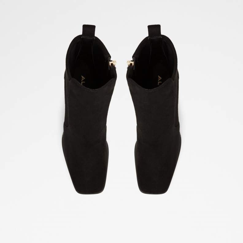 Black Textile Microfibre Aldo Fashion Aurla Ankle Boot Block Heel