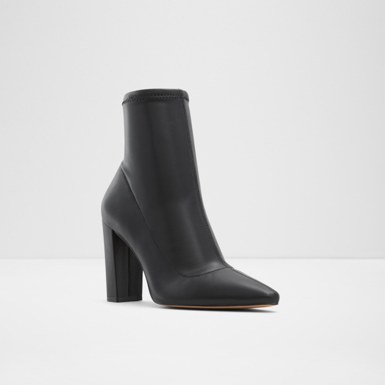Black Aldo Fashion Aurya Ankle Boot Block Heel