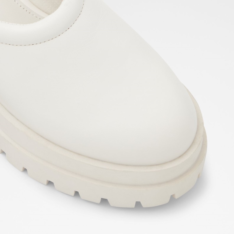 Fashion Aldo White Biglease Platform Mule Lug Sole