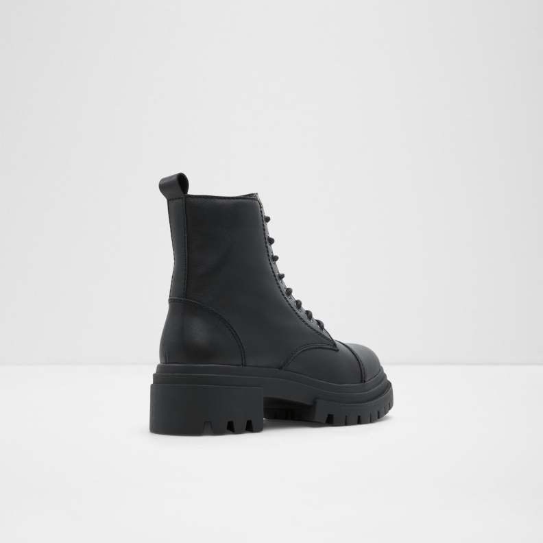 Black Leather Smooth New Arrival Bigmark Combat Boots Lug Sole Fashion Aldo