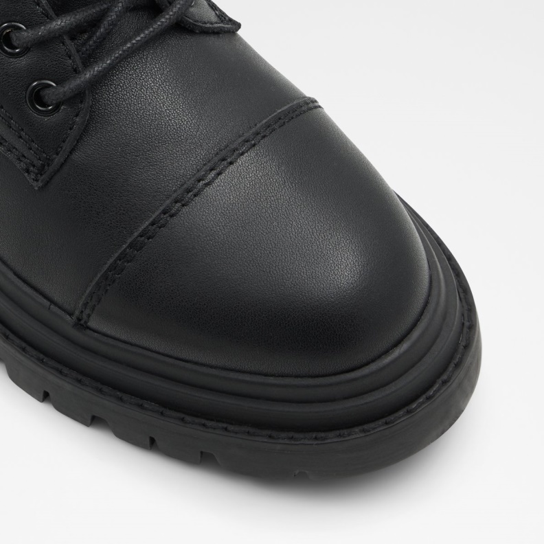 Black Leather Smooth New Arrival Bigmark Combat Boots Lug Sole Fashion Aldo