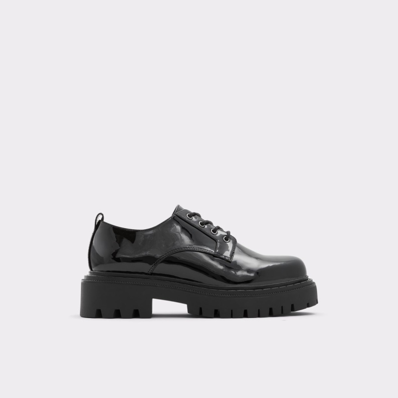 Black Synthetic Patent Bigmove Oxford Shoe Lug Sole Fashion Aldo