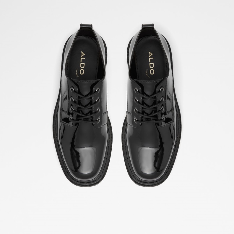 Black Synthetic Patent Bigmove Oxford Shoe Lug Sole Fashion Aldo
