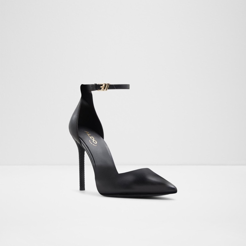 Fashion Black Aldo New Arrival Blige Ankle Strap Heeled Shoe Stiletto Heel