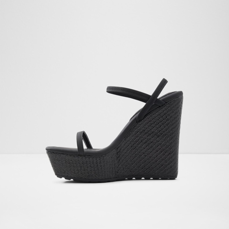 Fashion Black Aldo Bodish Wedge Sandal Wedge Heel