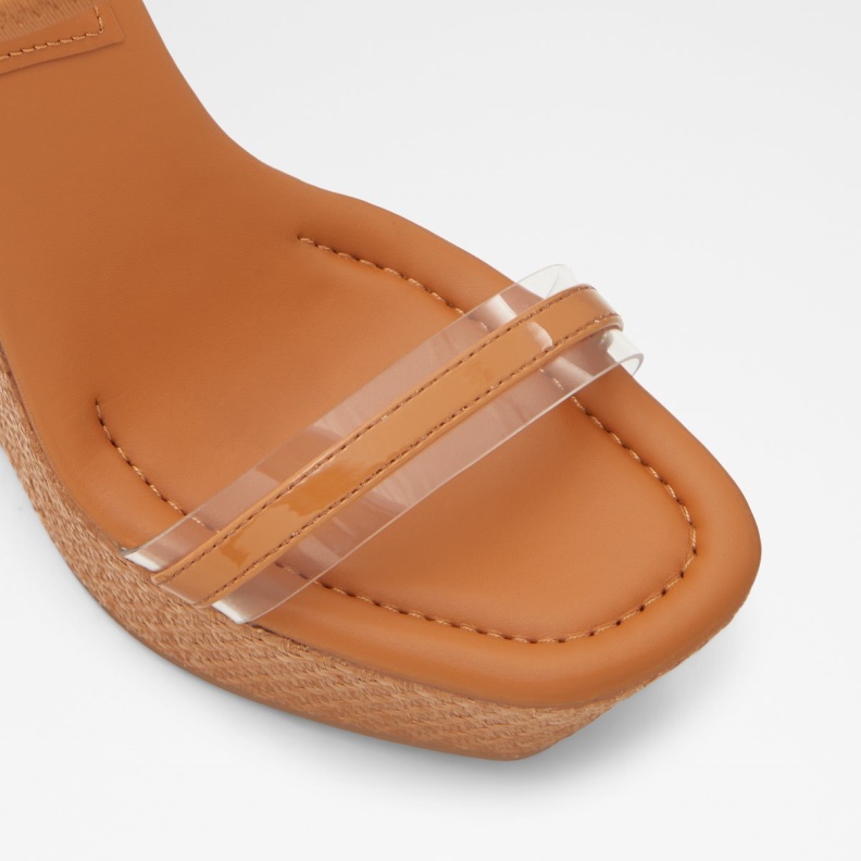 Aldo Fashion Bodish Wedge Sandal Wedge Heel Dark Beige