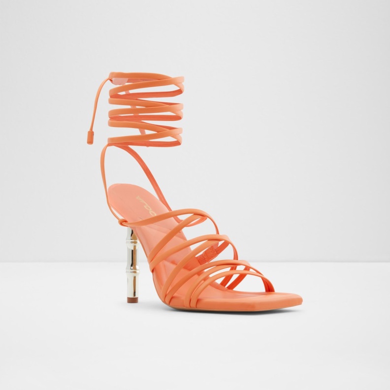 Fashion Aldo Bodisse Strappy Heeled Sandal Stiletto Heel Bright Orange