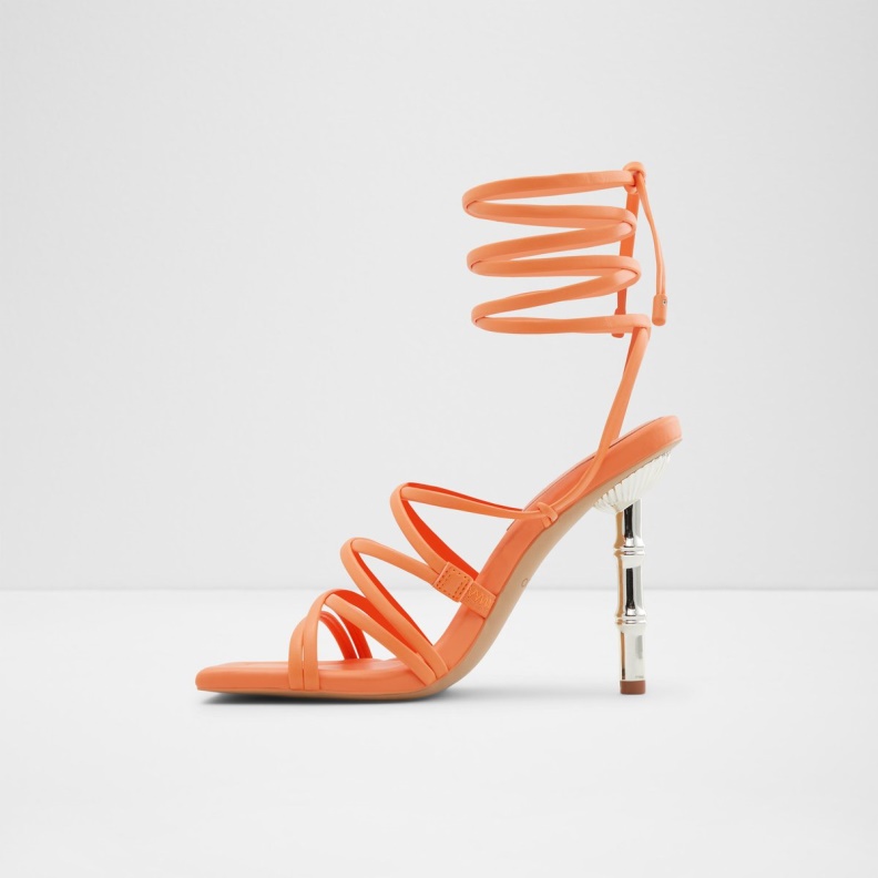 Fashion Bright Orange Aldo Bodisse Strappy Heeled Sandal Stiletto Heel