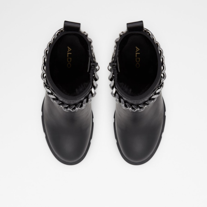 Bolder Chelsea Boot Lug Sole Black Leather Smooth Aldo Fashion