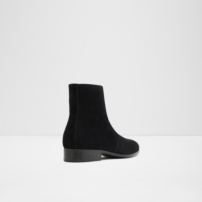 Black Leather Suede Fashion Aldo Brahm Ankle Boot