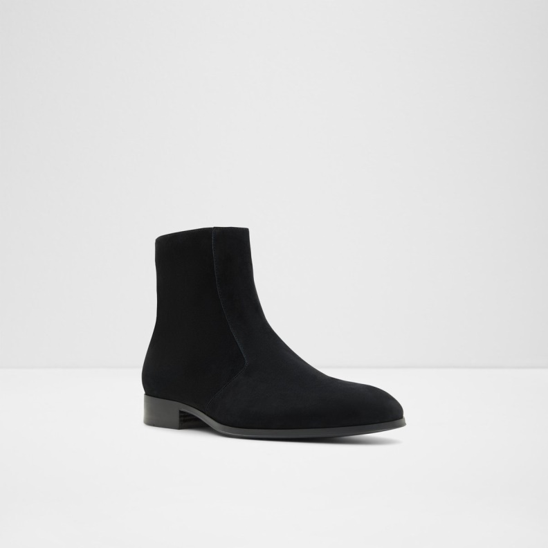 Black Leather Suede Fashion Aldo Brahm Ankle Boot