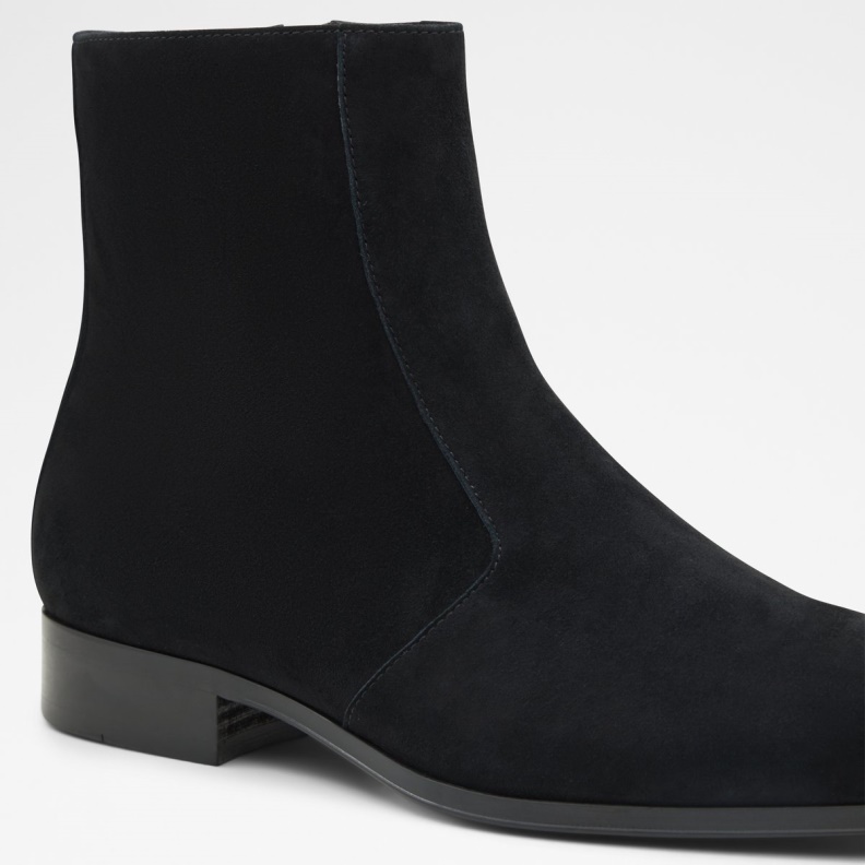 Black Leather Suede Fashion Aldo Brahm Ankle Boot