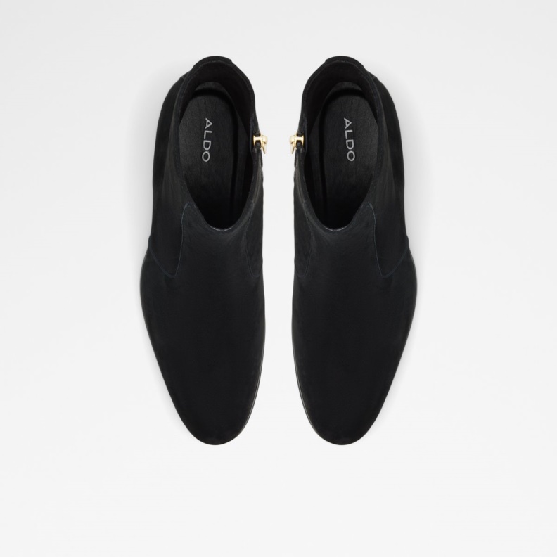 Black Leather Suede Fashion Aldo Brahm Ankle Boot