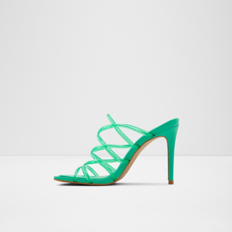 Aldo Brigette Strappy Heeled Sandal Stiletto Heel Green Fashion