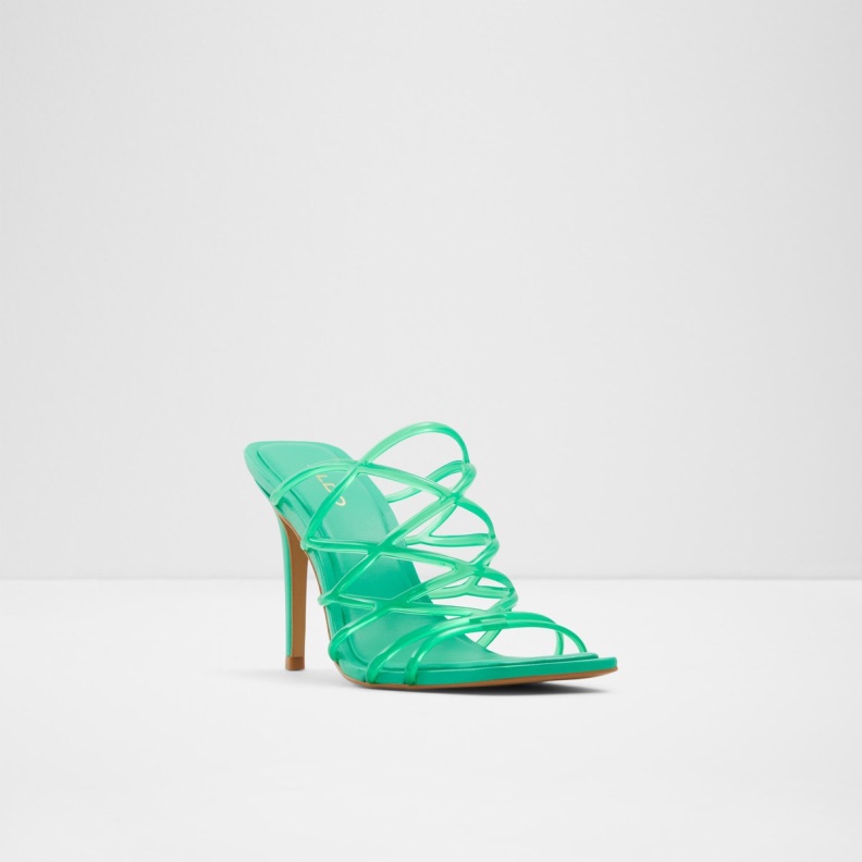 Aldo Brigette Strappy Heeled Sandal Stiletto Heel Green Fashion