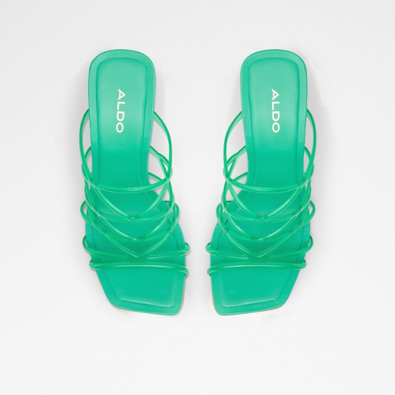 Aldo Brigette Strappy Heeled Sandal Stiletto Heel Green Fashion