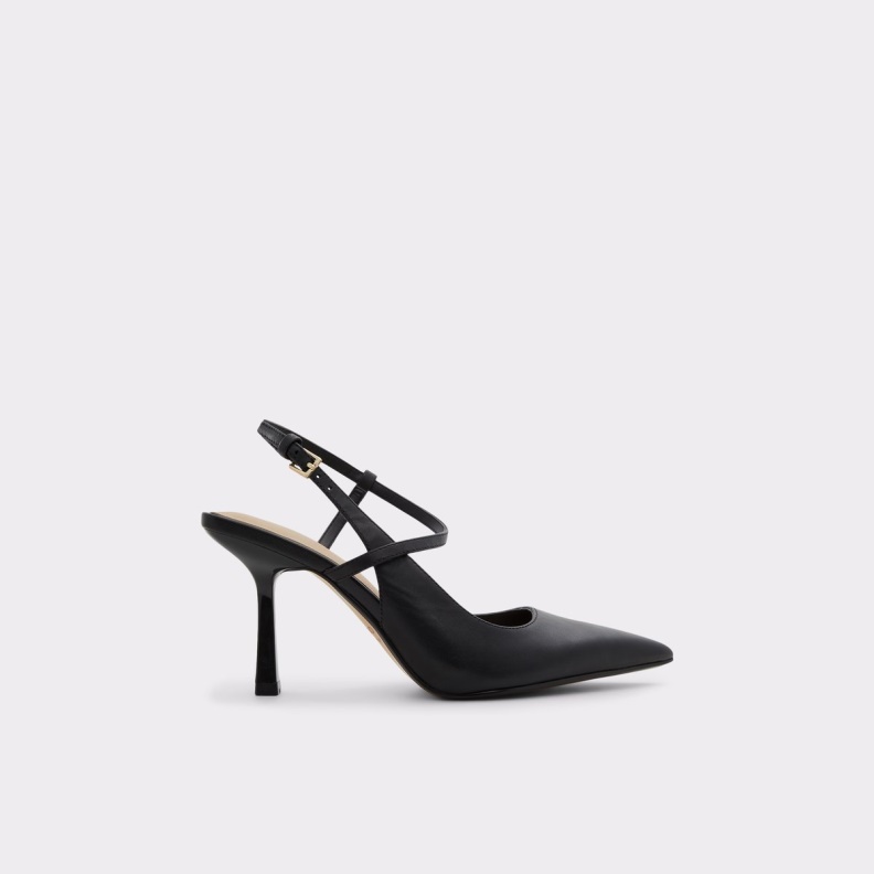 Aldo Brunette Strappy Heeled Shoe Black Fashion