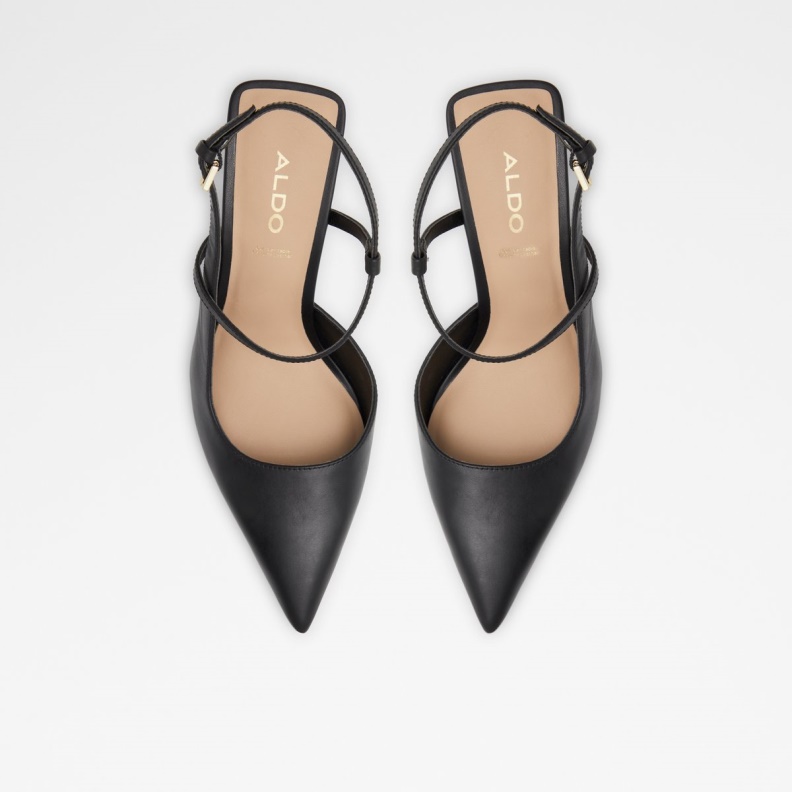 Fashion Black Brunette Strappy Heeled Shoe Aldo