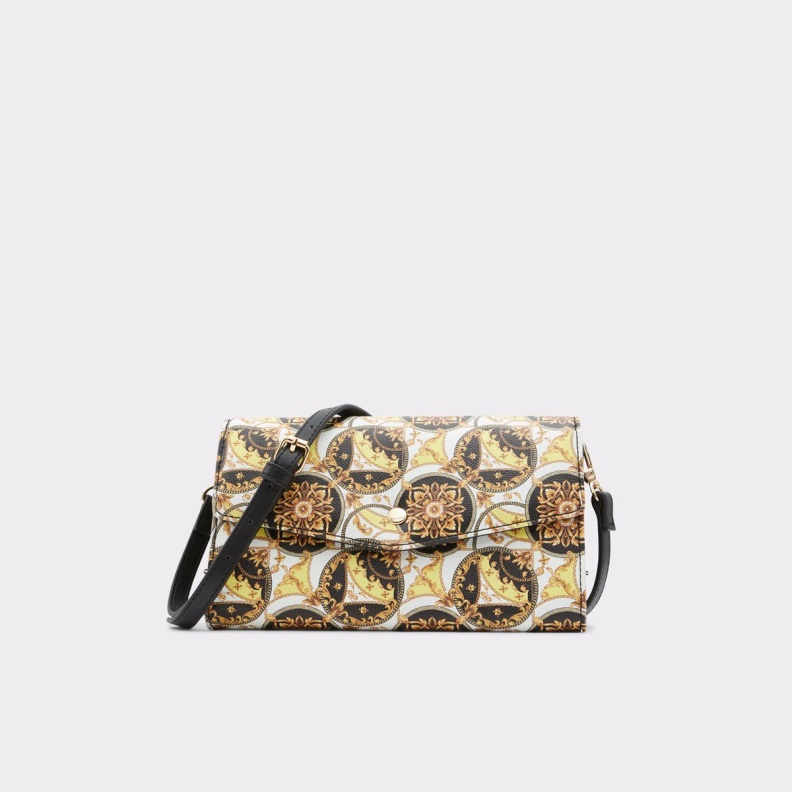 Aldo Black-Gold Multi Fashion Caenia Wallet