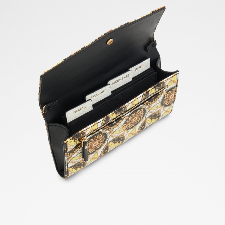 Aldo Black-Gold Multi Fashion Caenia Wallet