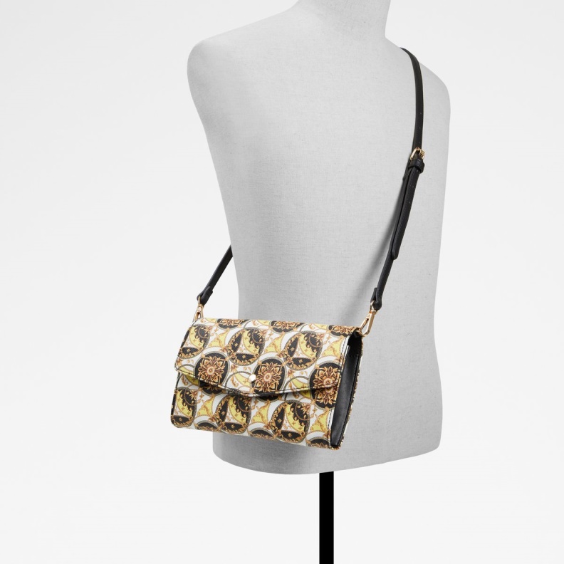 Aldo Black-Gold Multi Fashion Caenia Wallet