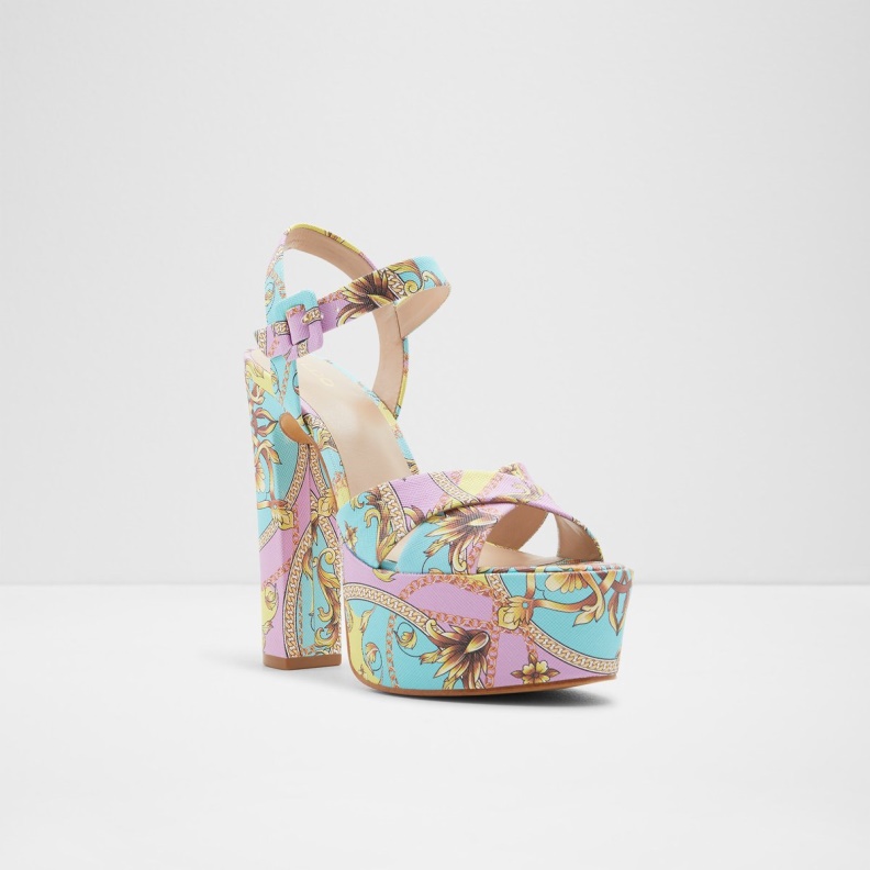 Aldo Camelia Ankle Strap Heeled Sandal Plateforme Multicolor Fashion
