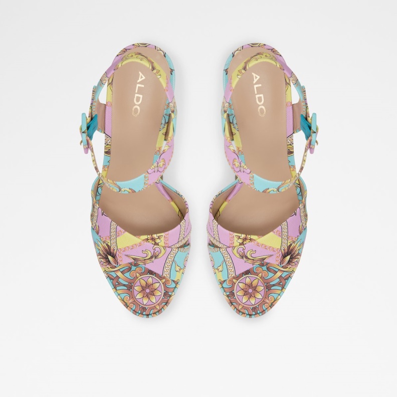 Aldo Camelia Ankle Strap Heeled Sandal Plateforme Multicolor Fashion