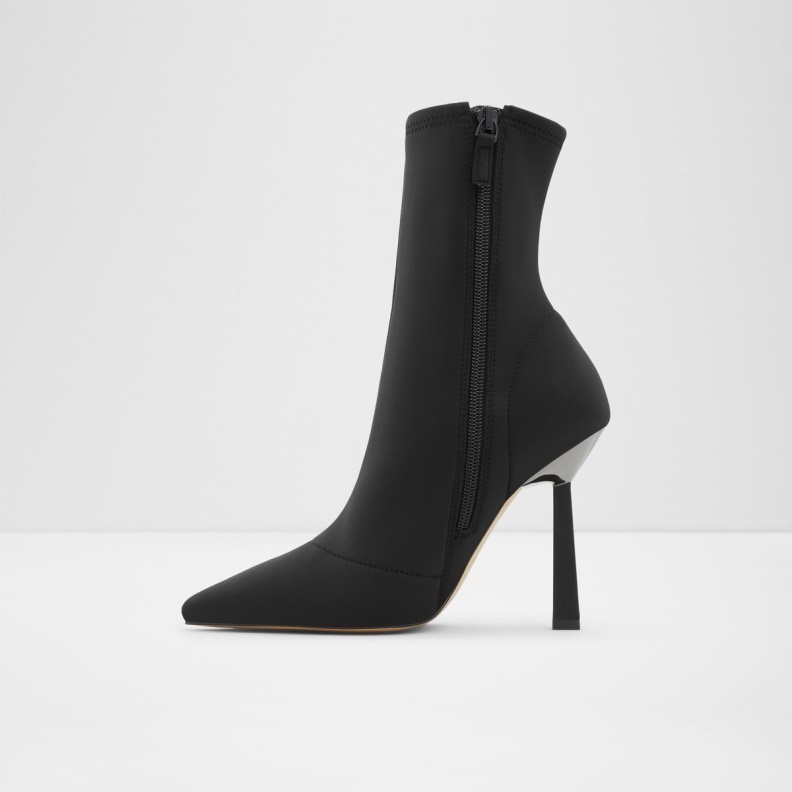 Aldo Fashion Black Carmina Ankle Boot Stiletto Heel