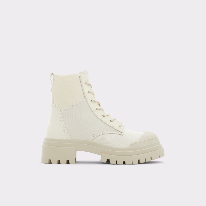 Fashion Aldo Charline Combat Boot Lug Sole White
