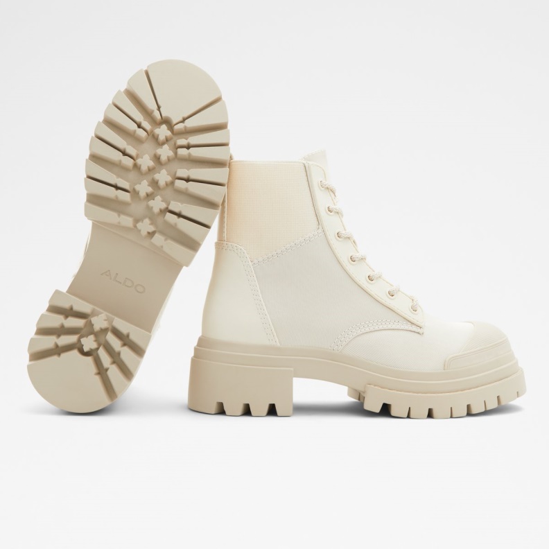 Fashion Aldo Charline Combat Boot Lug Sole White