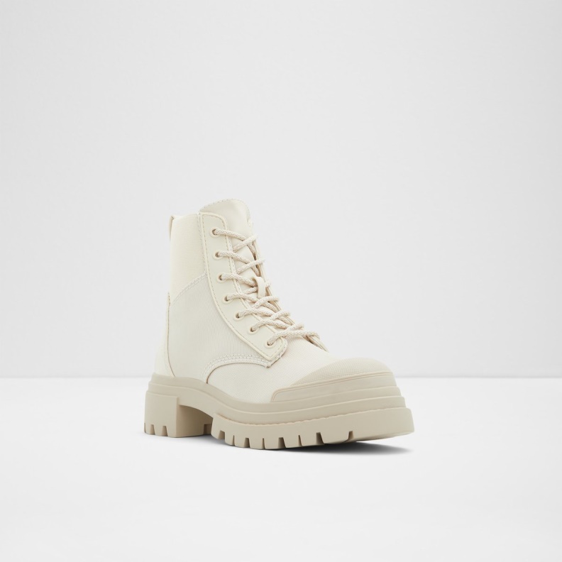 Fashion Aldo Charline Combat Boot Lug Sole White