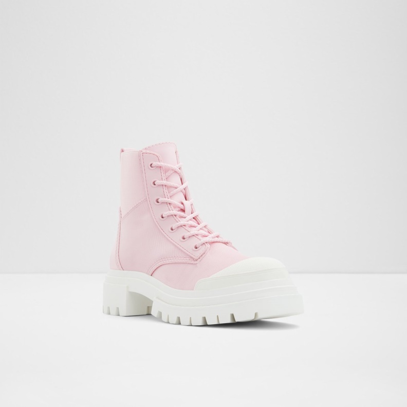 Fashion Pink Charline Combat Boot Lug Sole Aldo