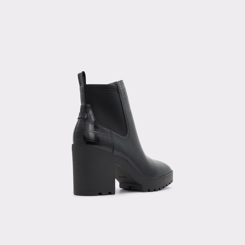 Chetta Chelsea Boot Lug Sole Aldo Fashion Black Leather Croco