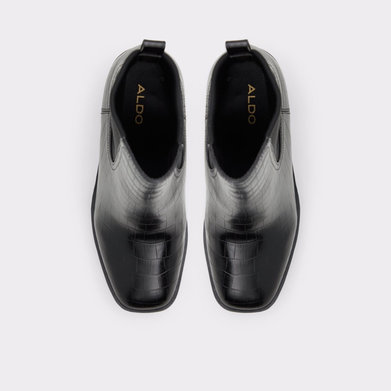 Chetta Chelsea Boot Lug Sole Aldo Fashion Black Leather Croco