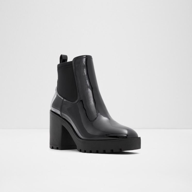 Aldo Fashion Chetta Chelsea Boot Lug Sole Black Synthetic