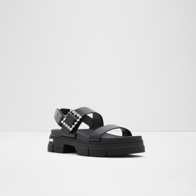 Corinne Flat Sandal Lug Sole Aldo Fashion Black